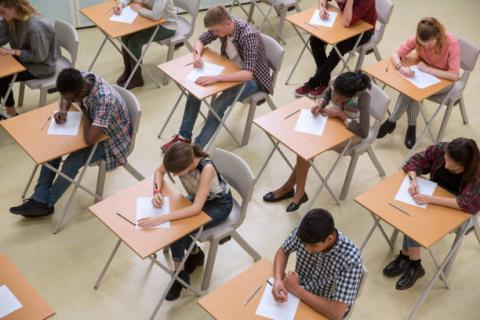 Students taking test