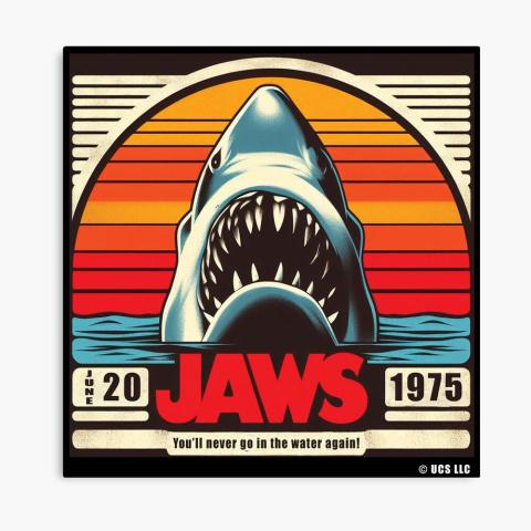 Updated JAWS movie poster that says June 20, 1975.