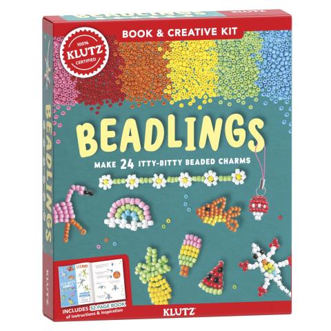 Box with a cover that says Beadlings Make 24 Itty-Bitty Beaded Charms