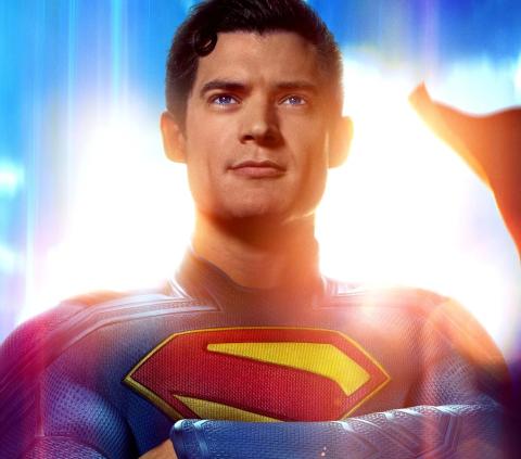 A promotional picture of Superman from the 2025 movie.