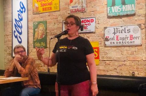 Victoria Reeves at a storyteller venue