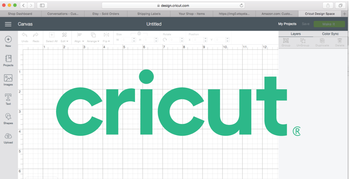 cricut logo on design space background