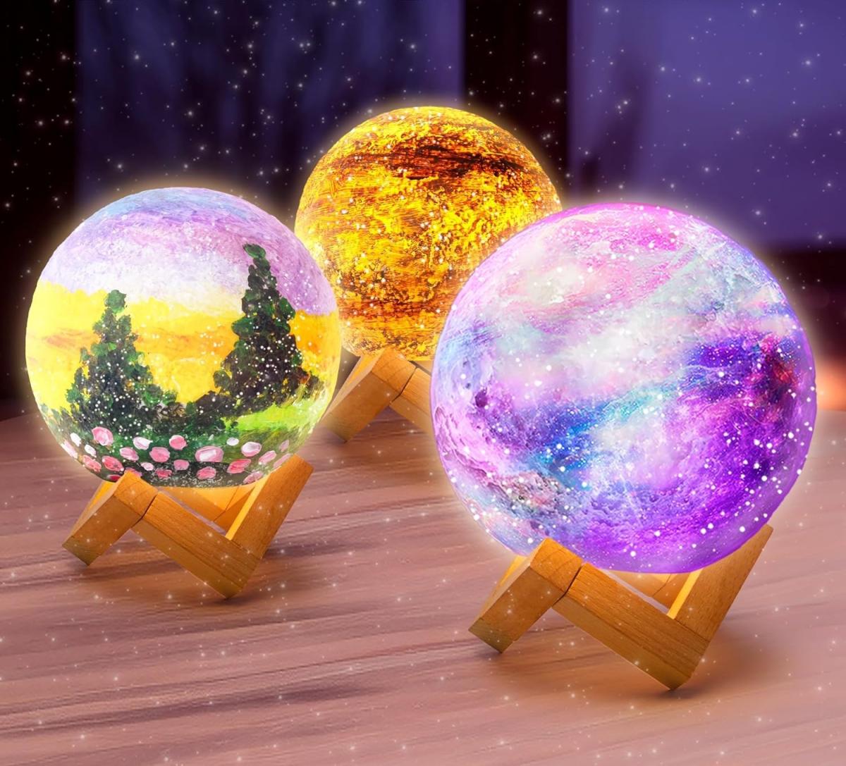 3 Moon Lamp with Designs