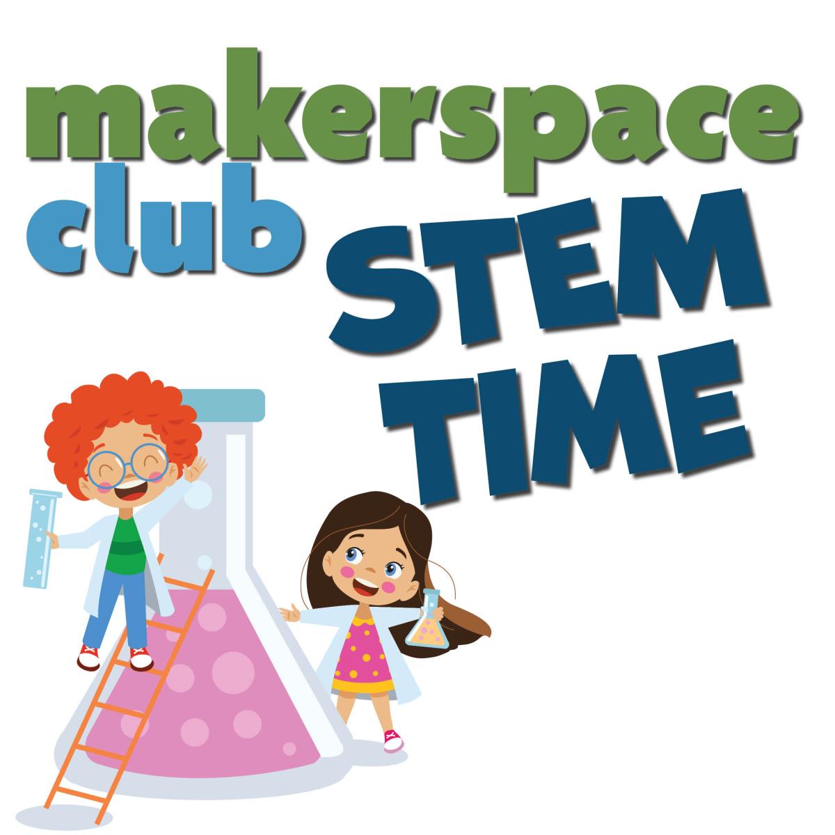 Makerspace Club STEM Time 2 children with beaker